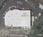 GO NAVY on a roof