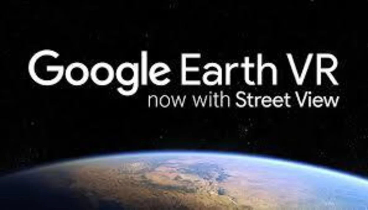 Google Earth Vr and the globe in the background