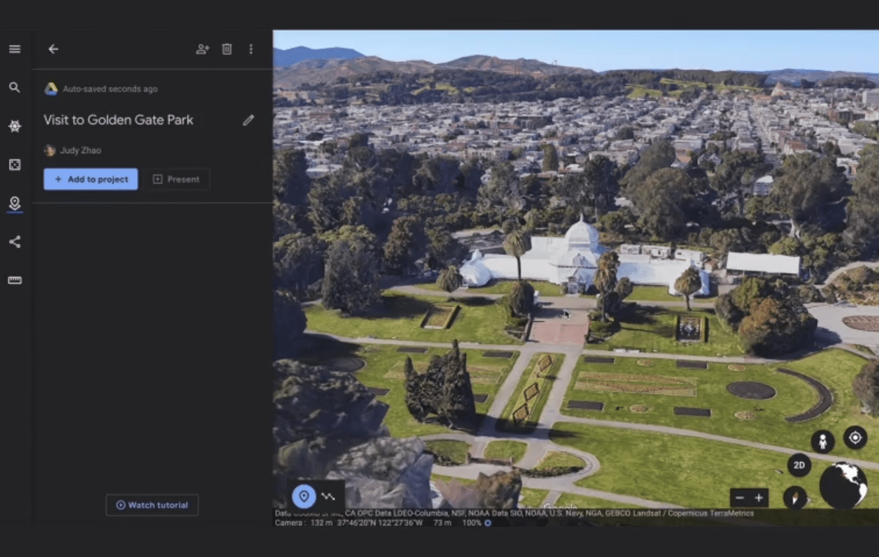 Google earth interface