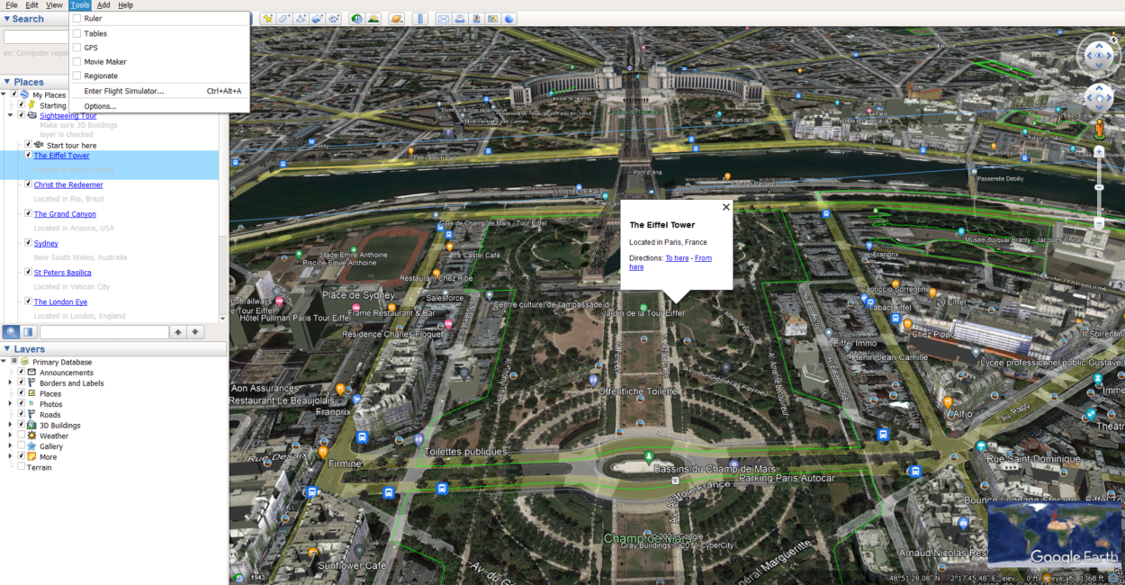 application version of Google Earth