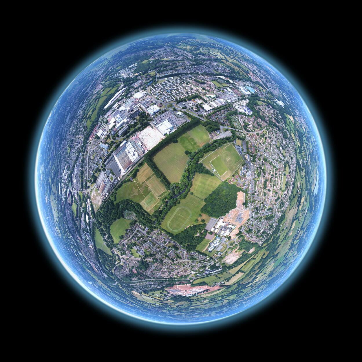 Earth through lens