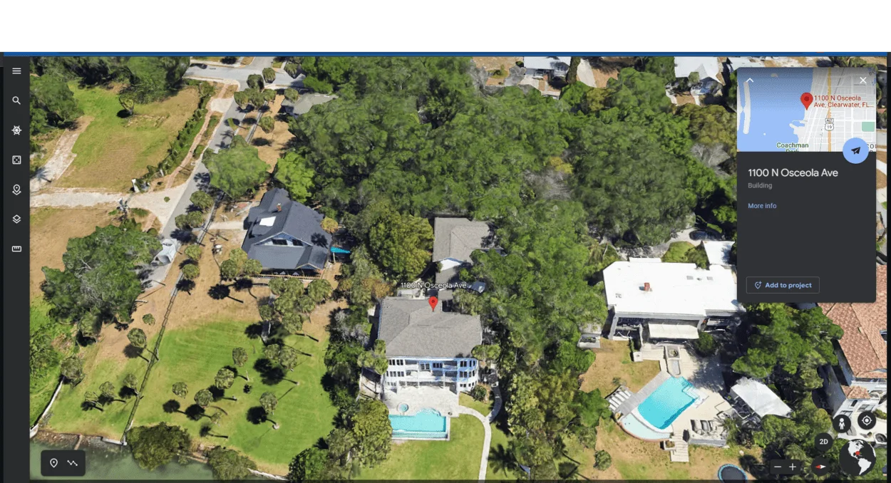 Kristie Alley's house on Google Earth