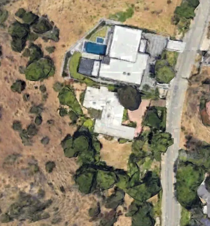 Aerial view of Charli D'Amelio's LA house.