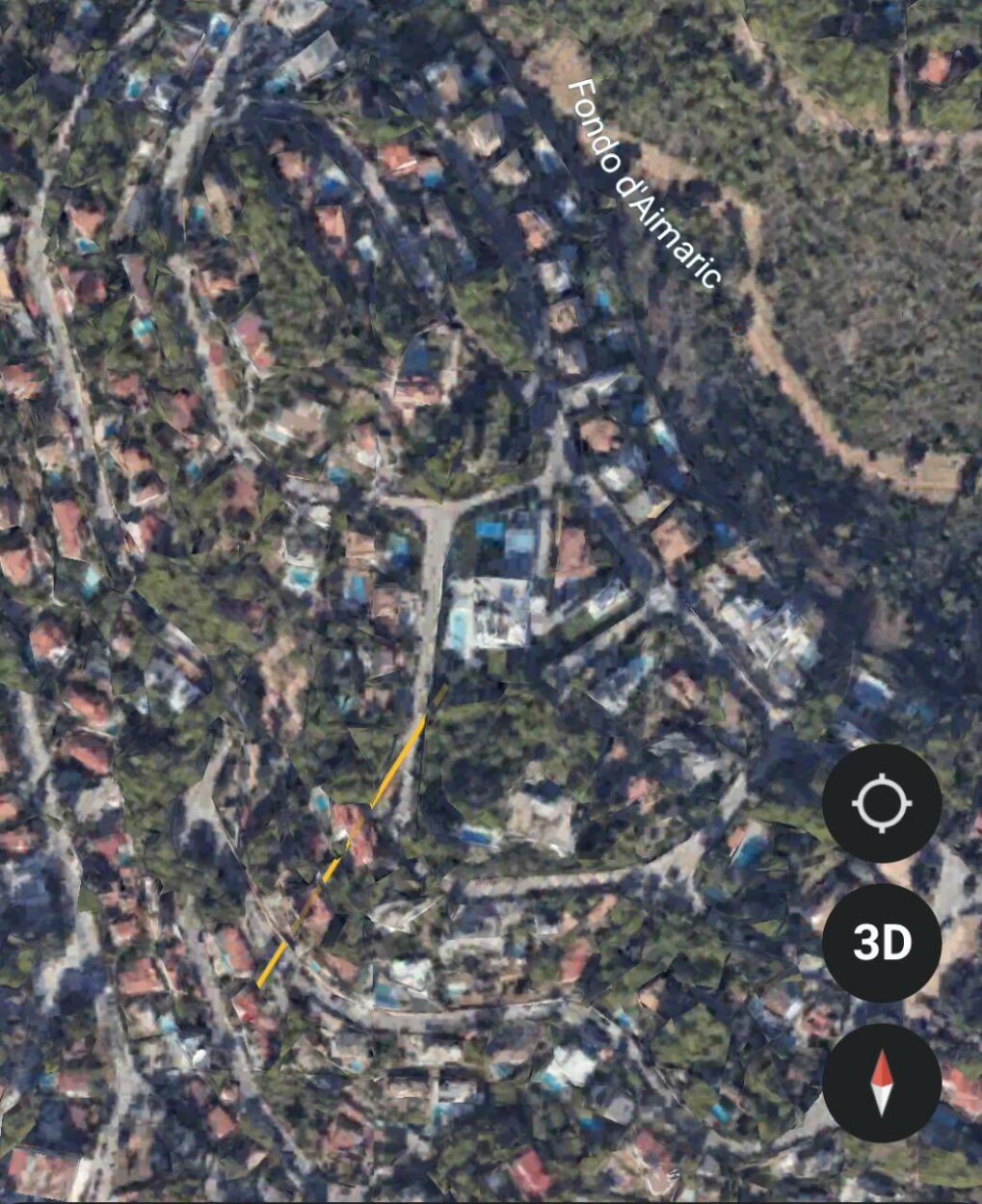 Location of Messi's house from Restaurant El Elefante.