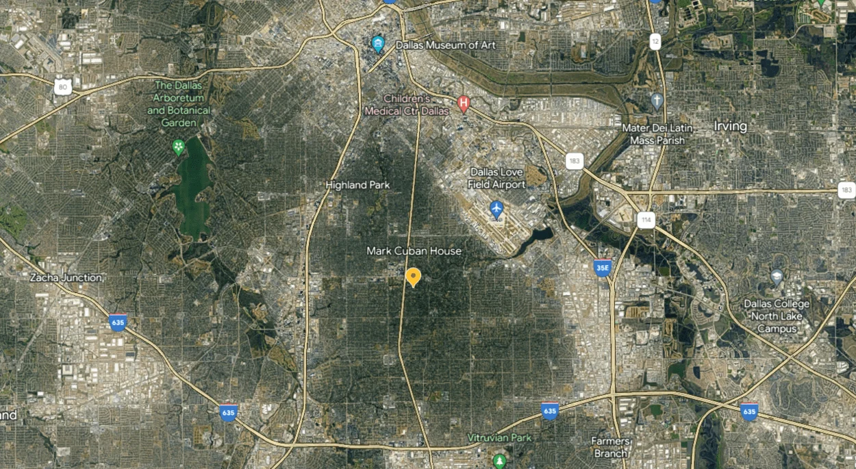 Dallas, Texas via Google Earth