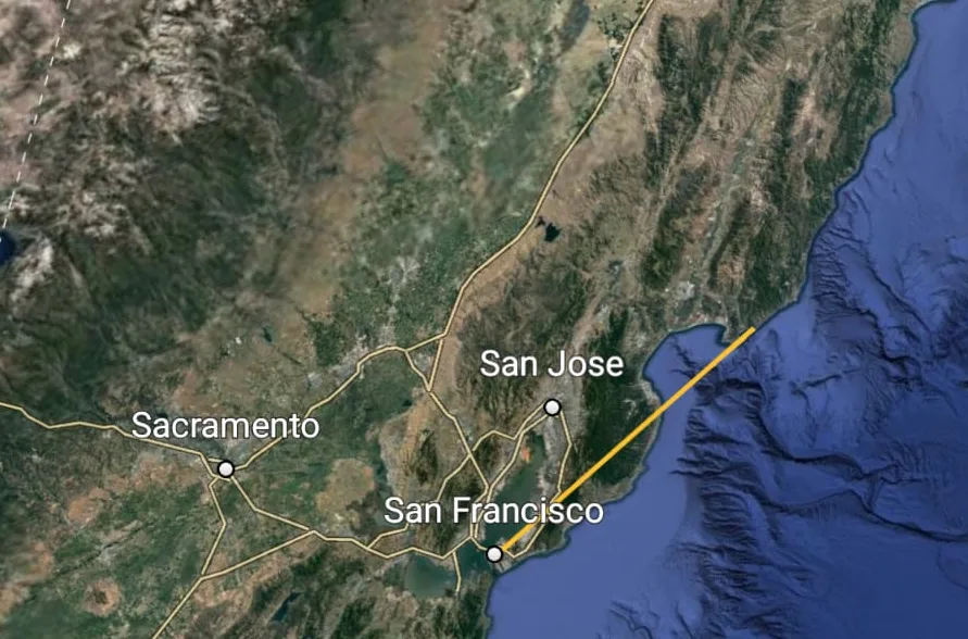 The distance from the D.L. James house to San Francisco is 146.93 km. 