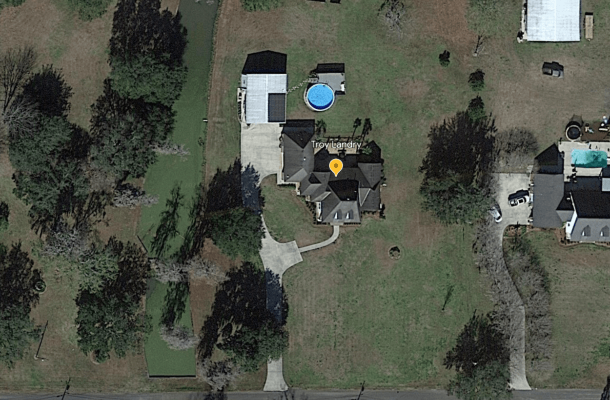 Troy Landry's House via Google Earth