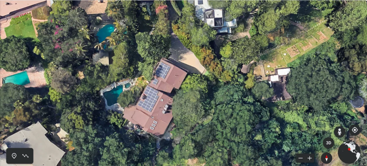 Image Credit: Google Earth (Aerial shot of the Maher Residence).