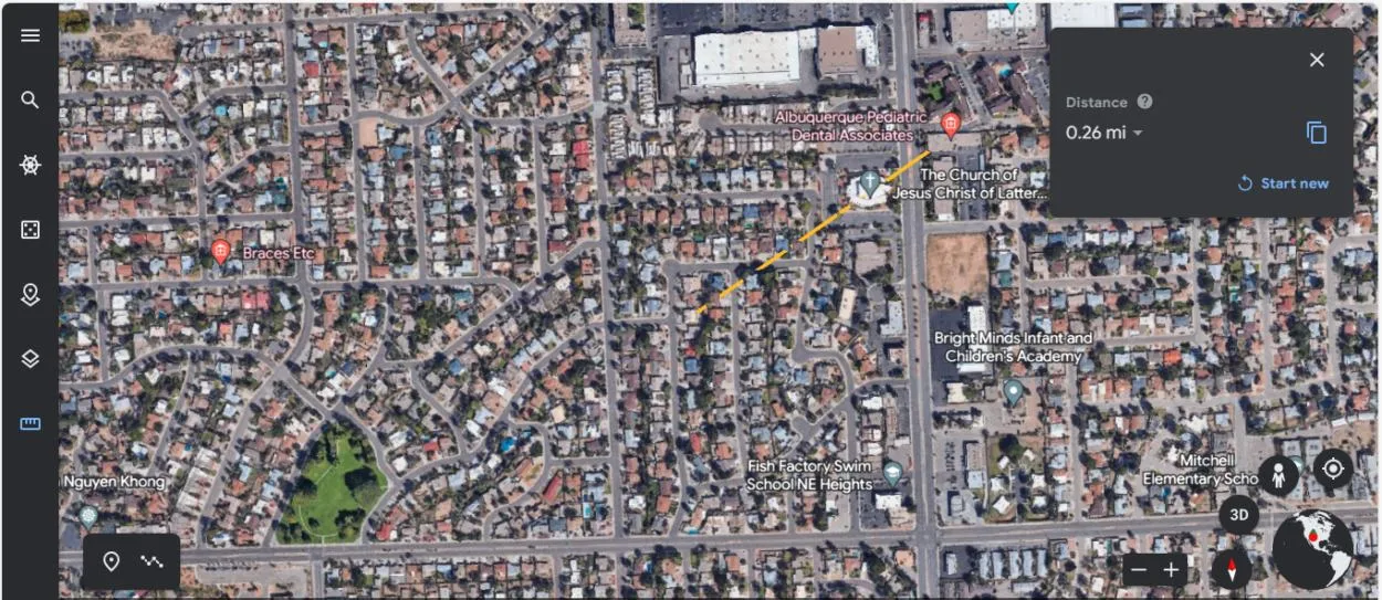 Image Credit: Google Earth (Location of Walter White's House from Albuquerque Pediatric Dental Associates)
