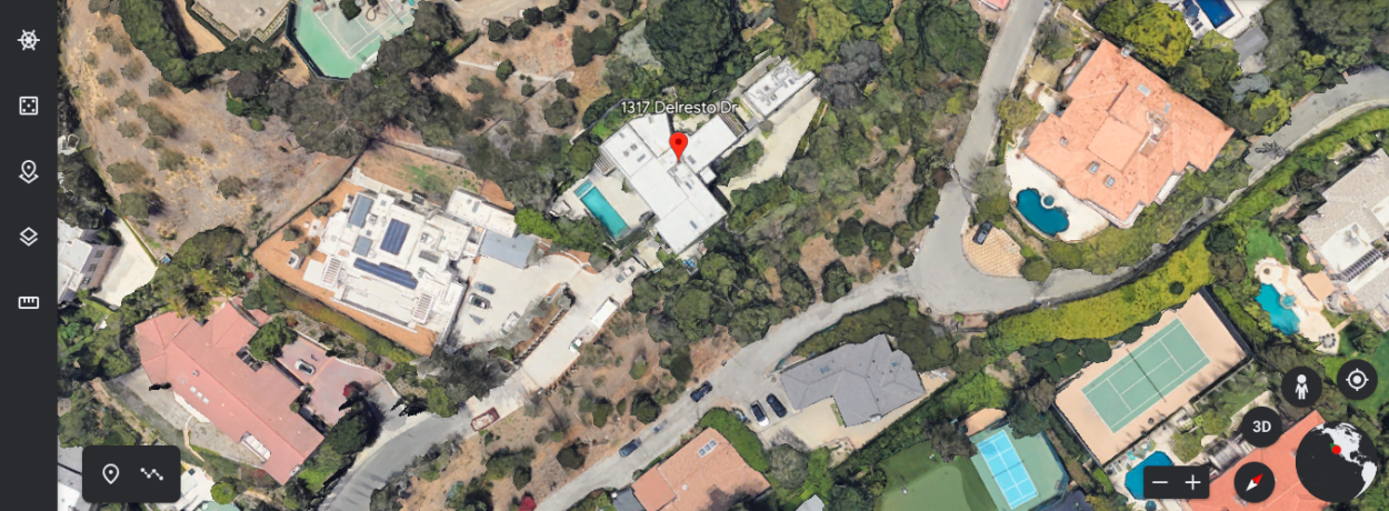 Image Credit: Google Earth (Aerial shot of Scott and Jenner's Beverly Hills house)
