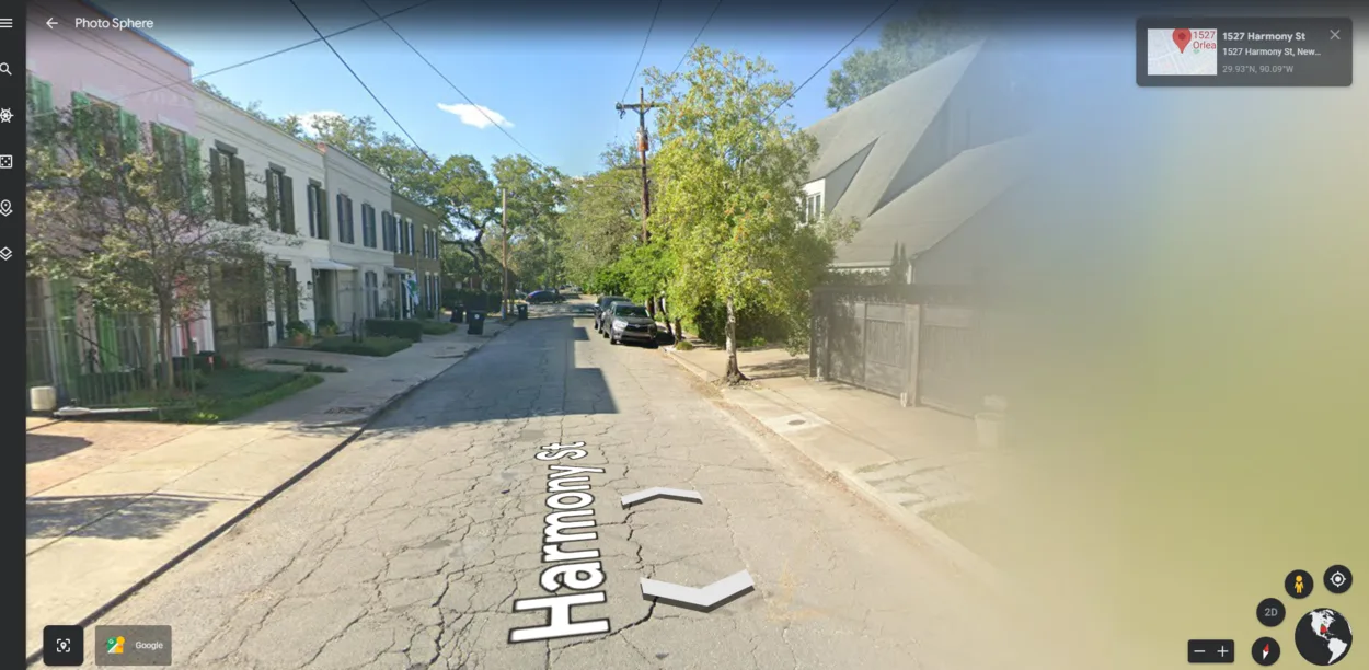 google earth street view of Beyonce's Church House New Orleans