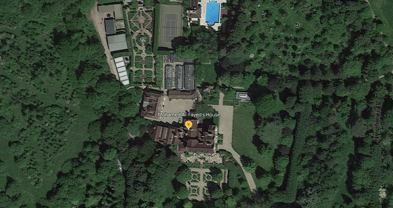 Mohamed Al-Fayed's House via Google Earth