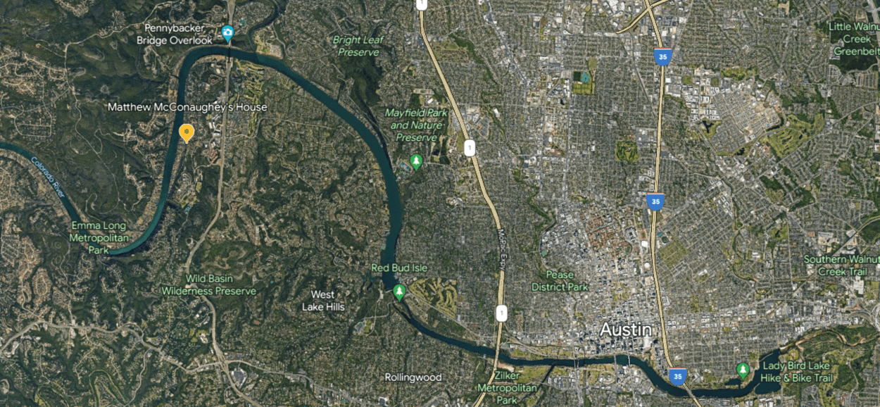 Austin via Google Earth