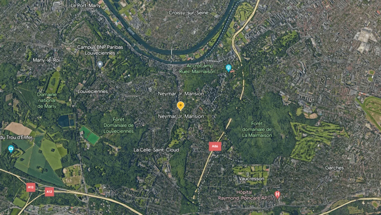 La Celle-Saint-Cloud via Google earth