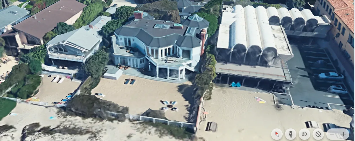 Front shot of the Beach House (Image Credit: Google Earth)
