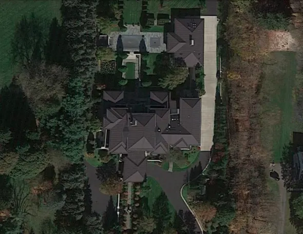 Aerial view of the house (image Credit: Google Earth)