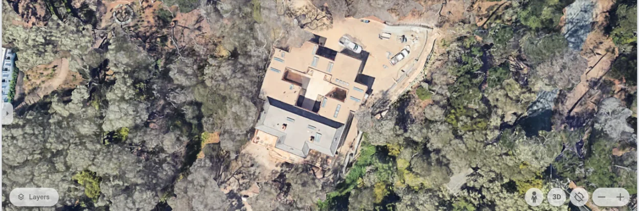 Aerial shot of Lopez's House (Image Credit: Google Earth)