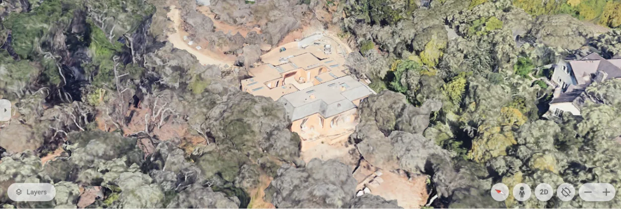 Front shot of the house (Image credit: Google Earth)