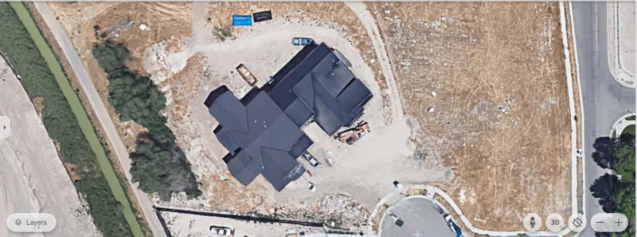 Aerial view of Stradman's house  (Image Credit: Google Earth)