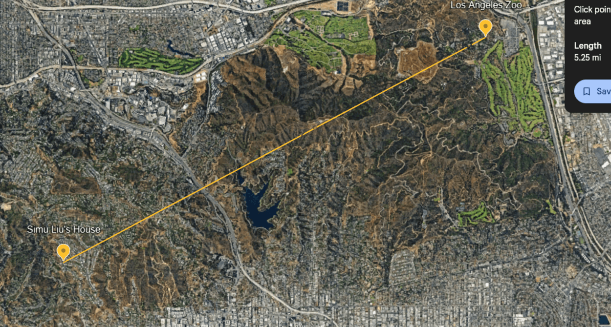 Los Angeles Zoo via Google Earth