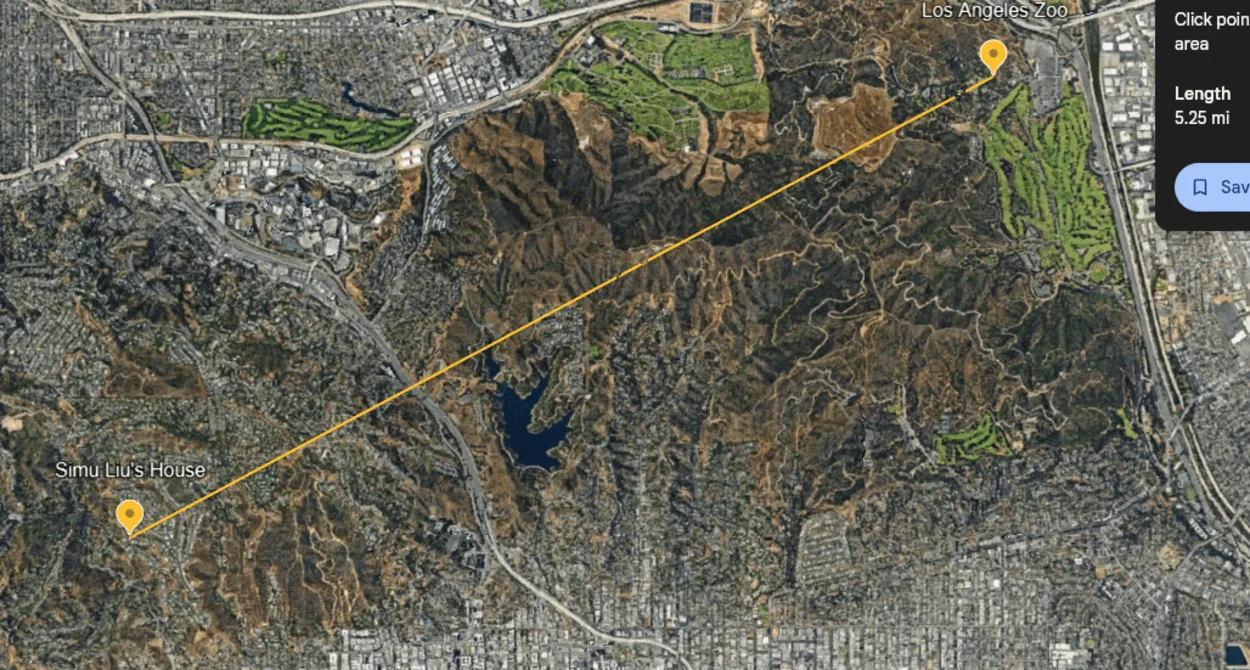 Los Angeles Zoo via Google Earth