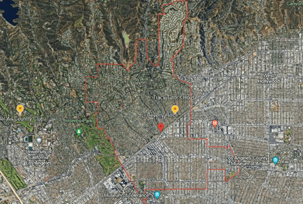 Beverly Hills via Google Earth