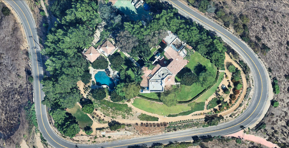 Aerial shot of Axl Rose's Malibu house (Image Credit: Google Earth)