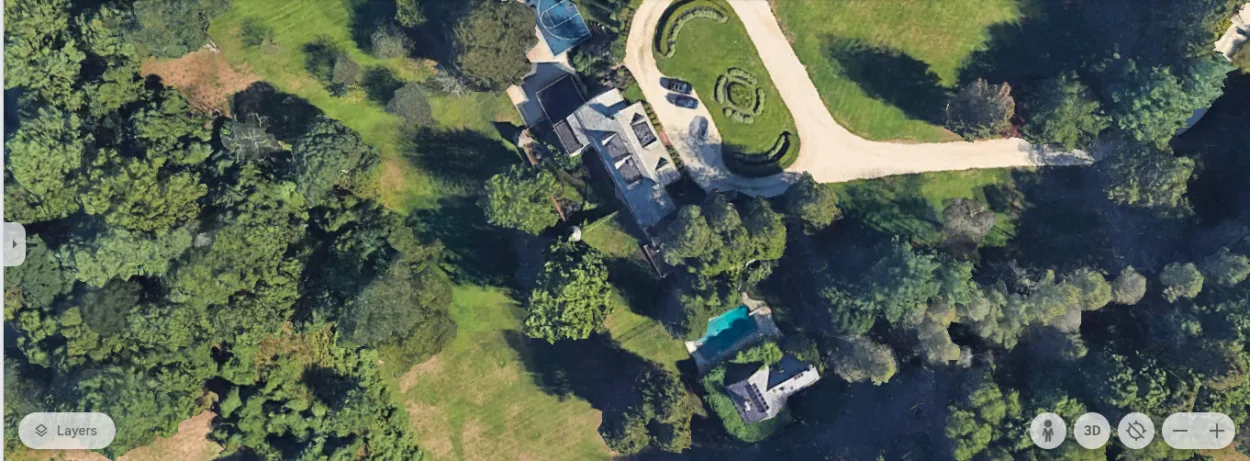 Aerial shot of Springsteen's House (Image Credit: Google Earth)