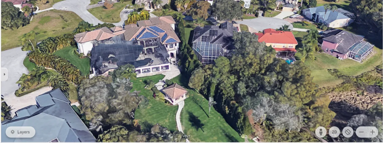 Front shot of John Cena's House (Image Credit: Google Earth)