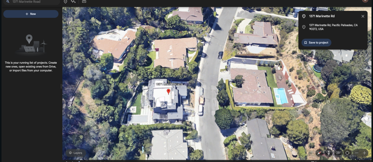 satellite view of the house