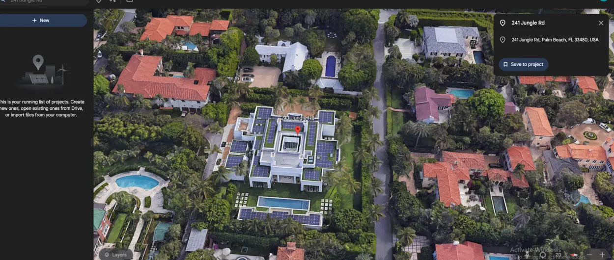 satellite view of the house