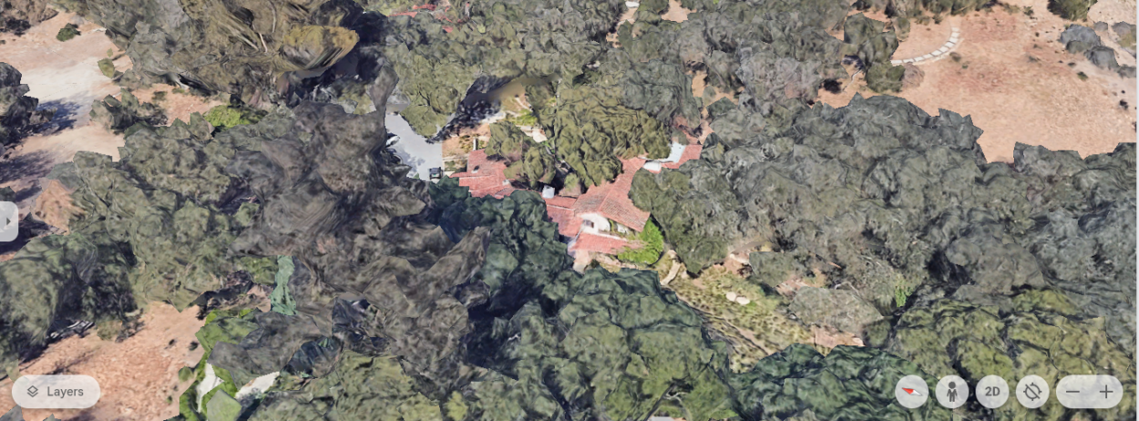 Front shot of Selleck's House (Image Credit: Google Earth)