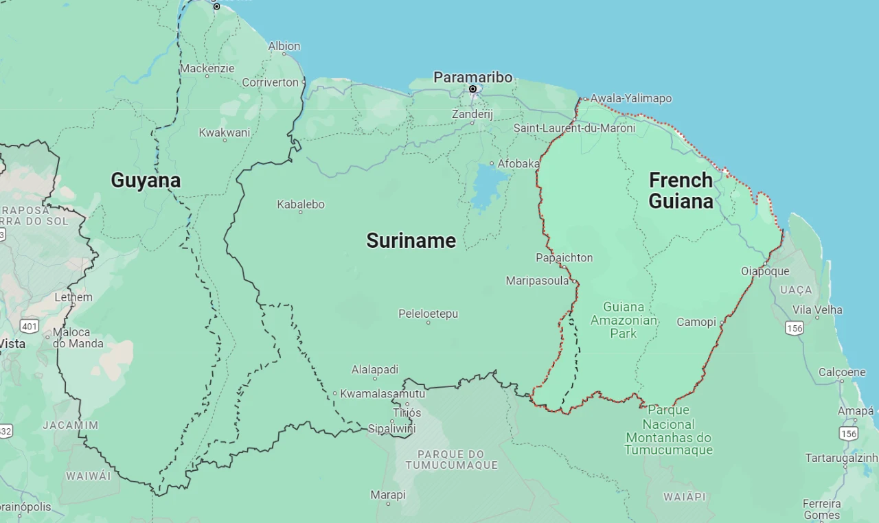 map of French Guiana