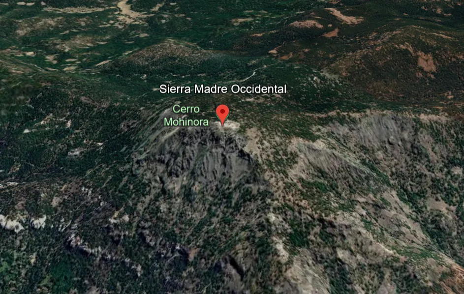 Sierra Madre Occidental mountain range on Google Earth