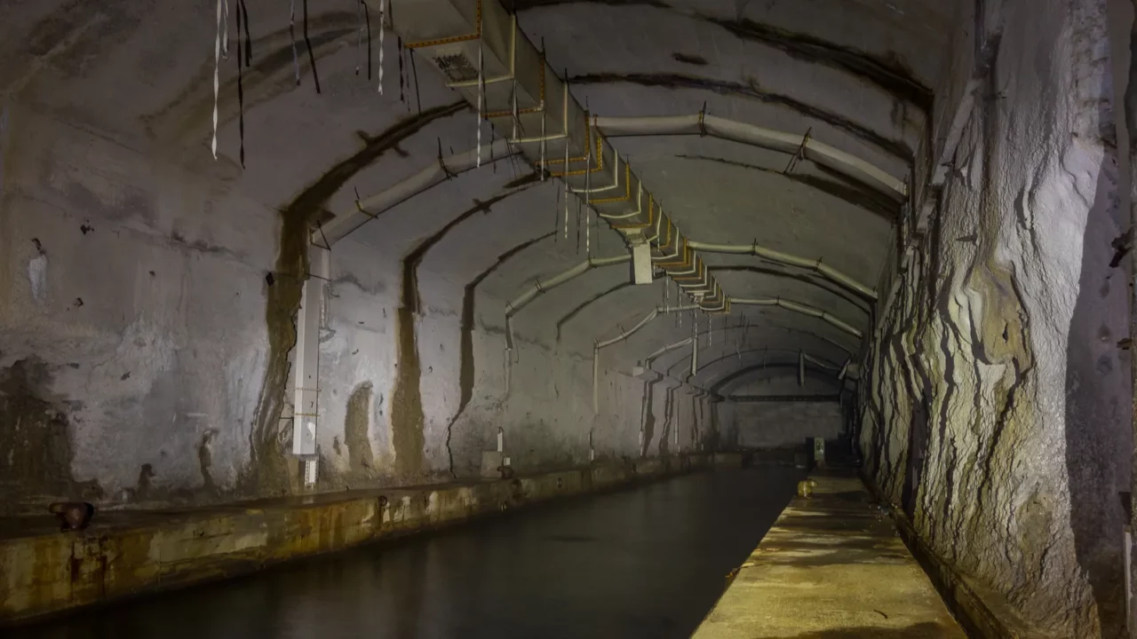 Abandoned submarine tunnels of Kotor Bay, Montenegro.