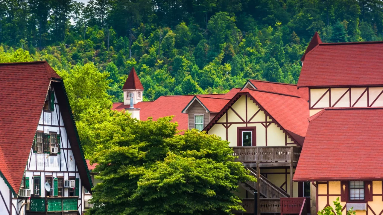 A scene from the Alpine-style village of Helen, Georgia.