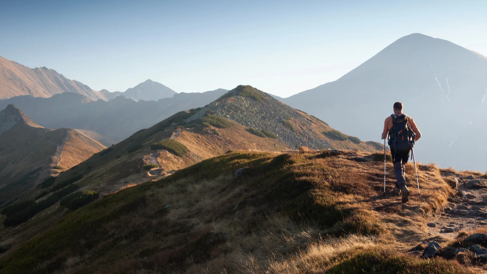 hiker in tatra mountains